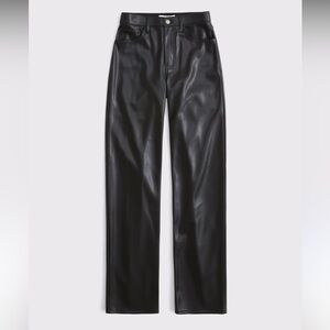 Abercrombie & Fitch Black High Rise Leather Women's Jeans